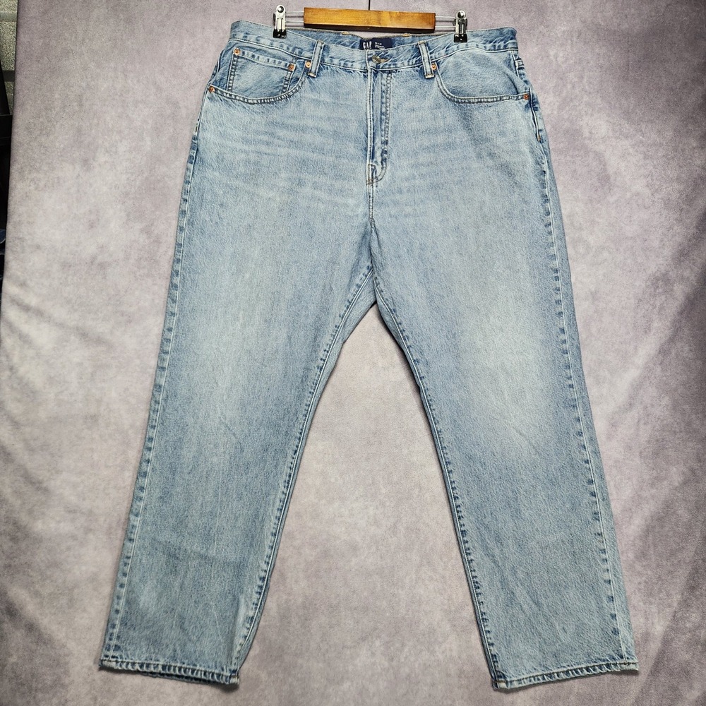 Gap Original Straight Jeans Mens 40x32 Light Wash Blue Denim Cotton Pants